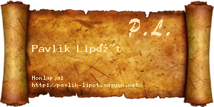Pavlik Lipót névjegykártya