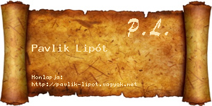 Pavlik Lipót névjegykártya